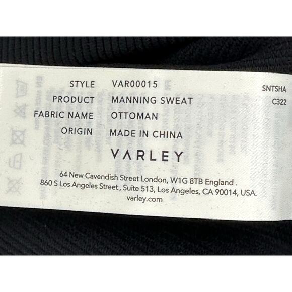 Varley Black Sweatshirt with Gold Zipper Accents Ribbed Fabric Crew Neck Size S - Picture 6 of 10